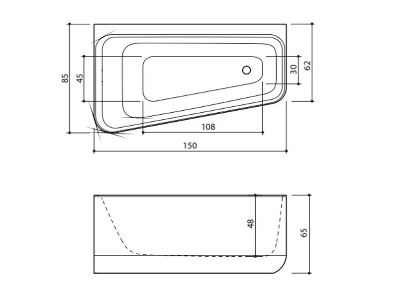 Whirlpoolbadewanne Gamma-150