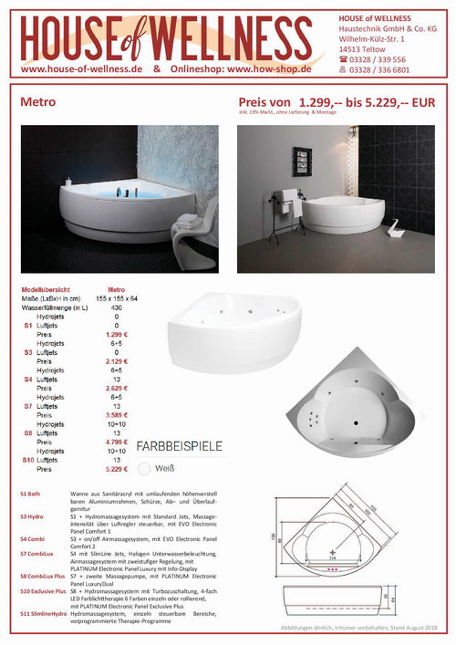 whirlpoolbadewanne metro